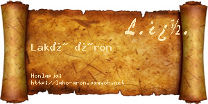 Lakó Áron névjegykártya